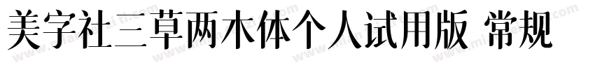 美字社三草两木体个人试用版 常规体字体转换